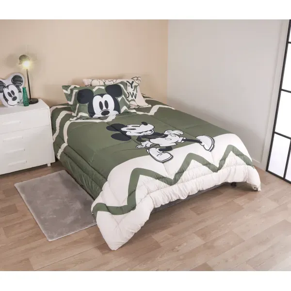 EDREDON MICRO EST PANEL DOBLE MICKEY MOUSE GREENY-7702997403583